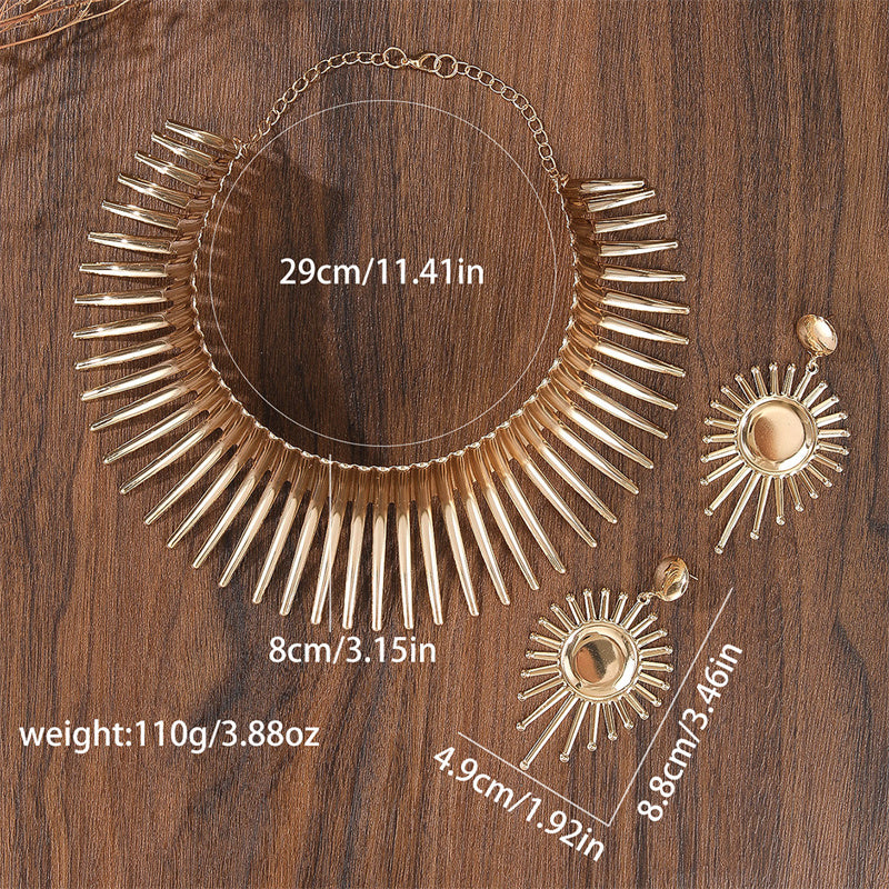 Bold Gold Choker & Earrings Set