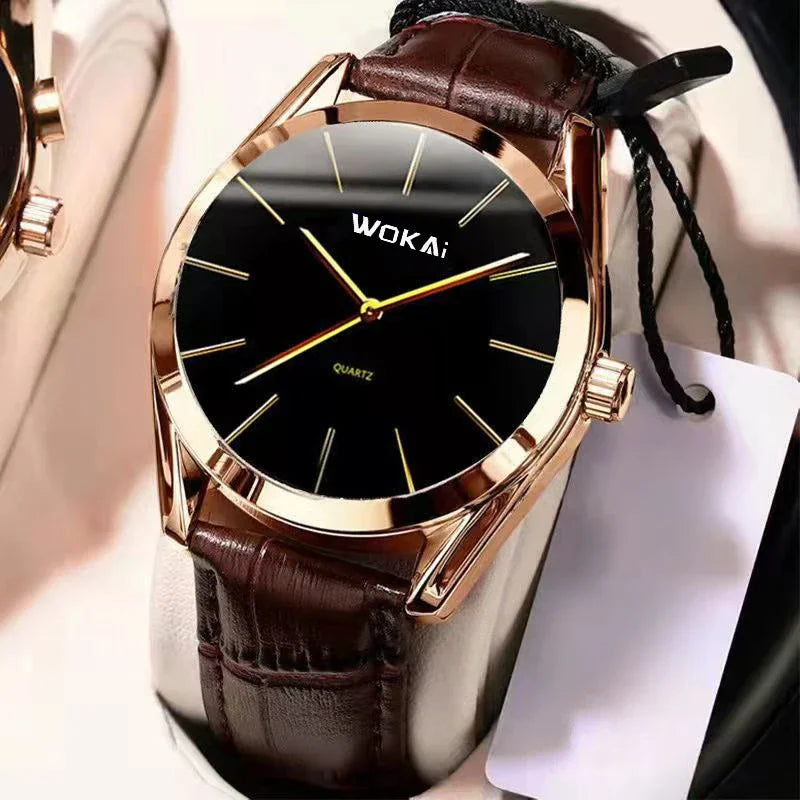 MOONBIFFY Leather Quartz Watch