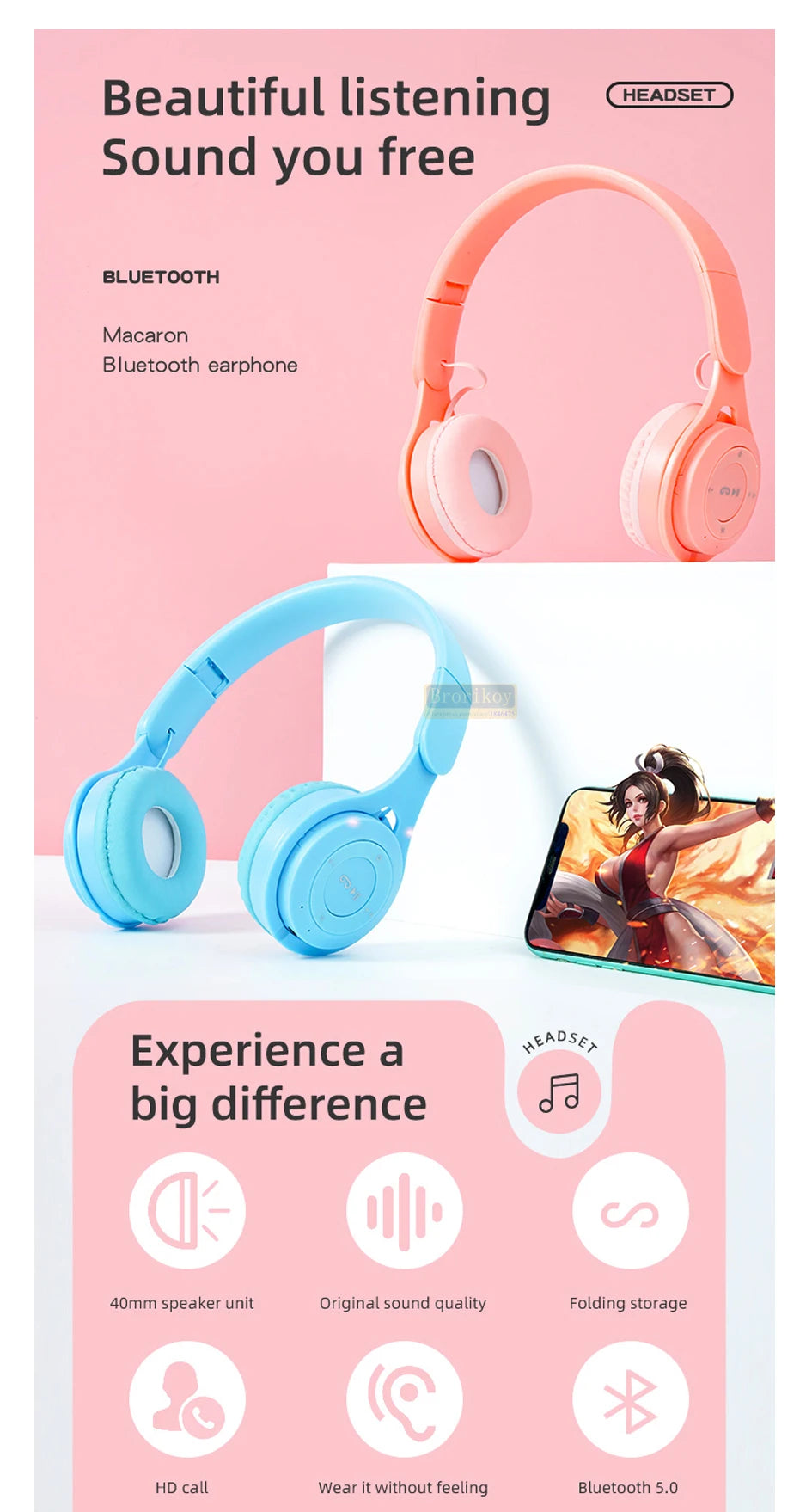 Ucasevew Wireless Bluetooth In-Ear Headphones with Active Noise Cancellation & Volume Control