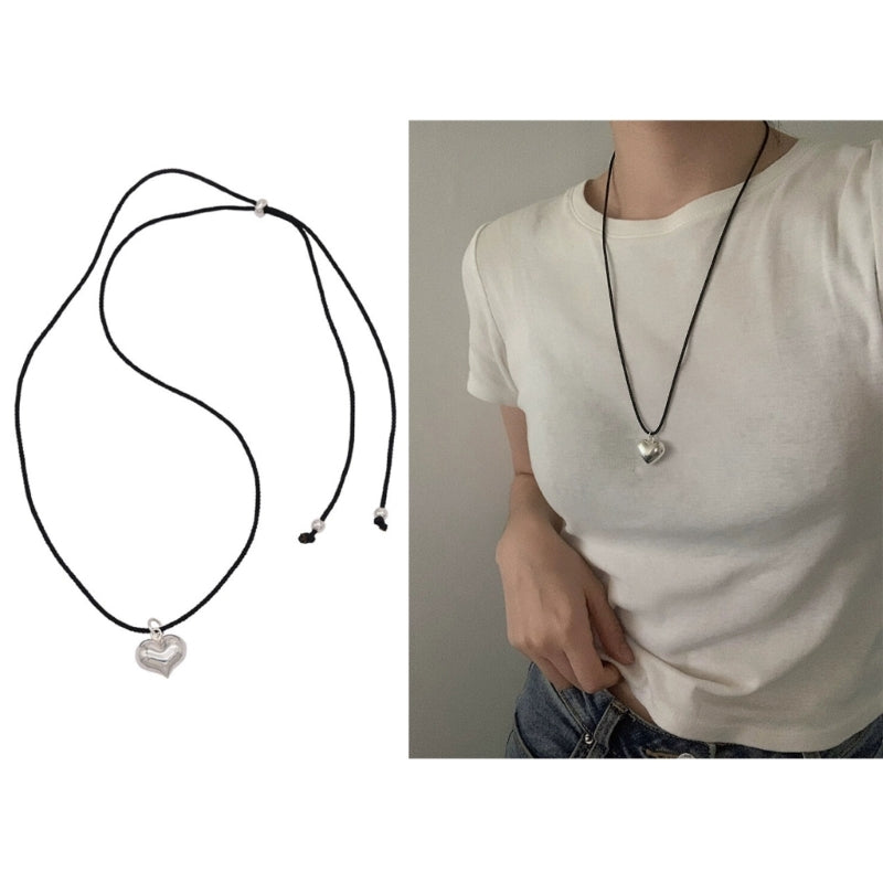 Black Rope Collarbone Chain for Women