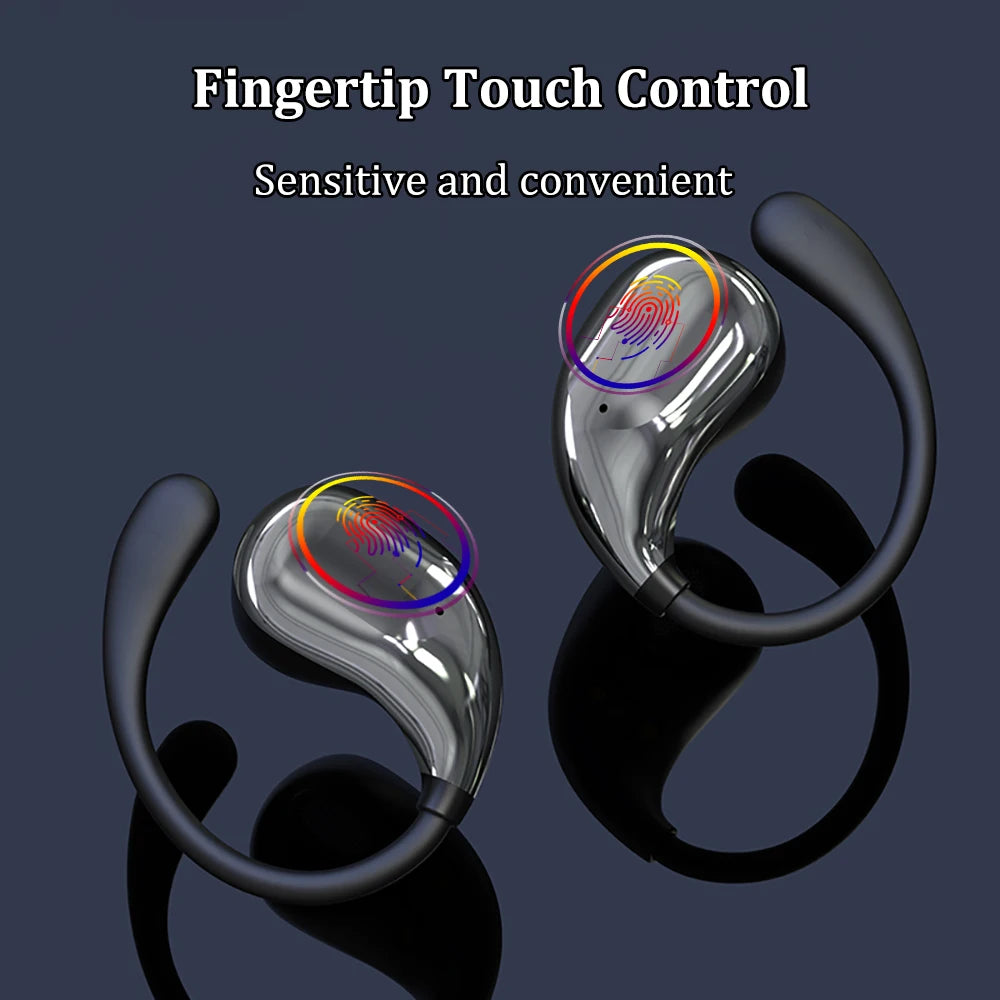 Bluetooth 5.4 Wireless Ear Hook Headphones with LED Display