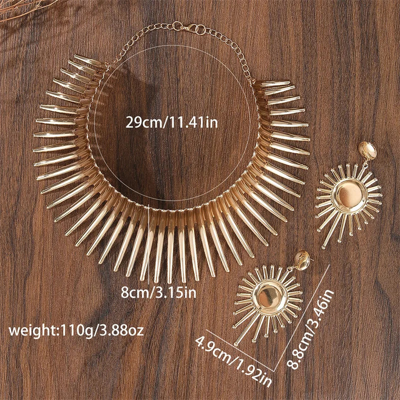Bold Gold Choker & Earrings Set