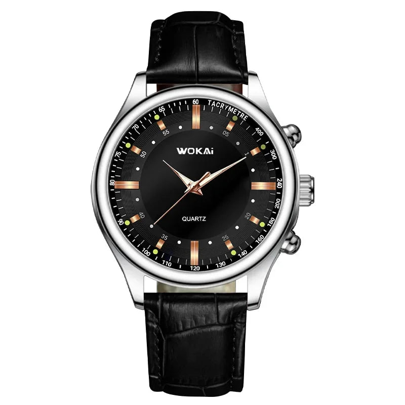 MOONBIFFY Leather Quartz Watch