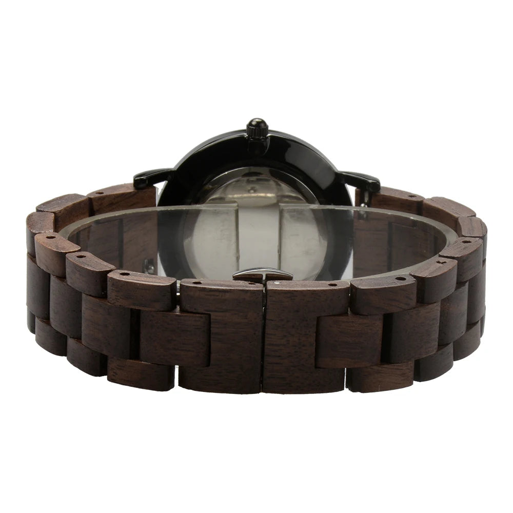 BEWELL 163AL Wooden Quartz Watch