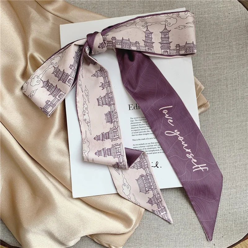 French Bow Tie Painting Silk Scarf