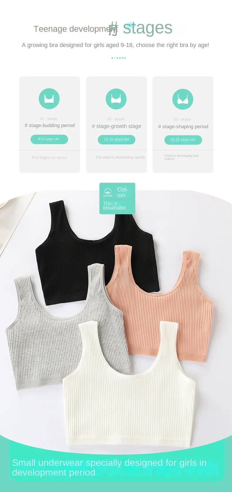 Soft Cotton Training Bras for Girls