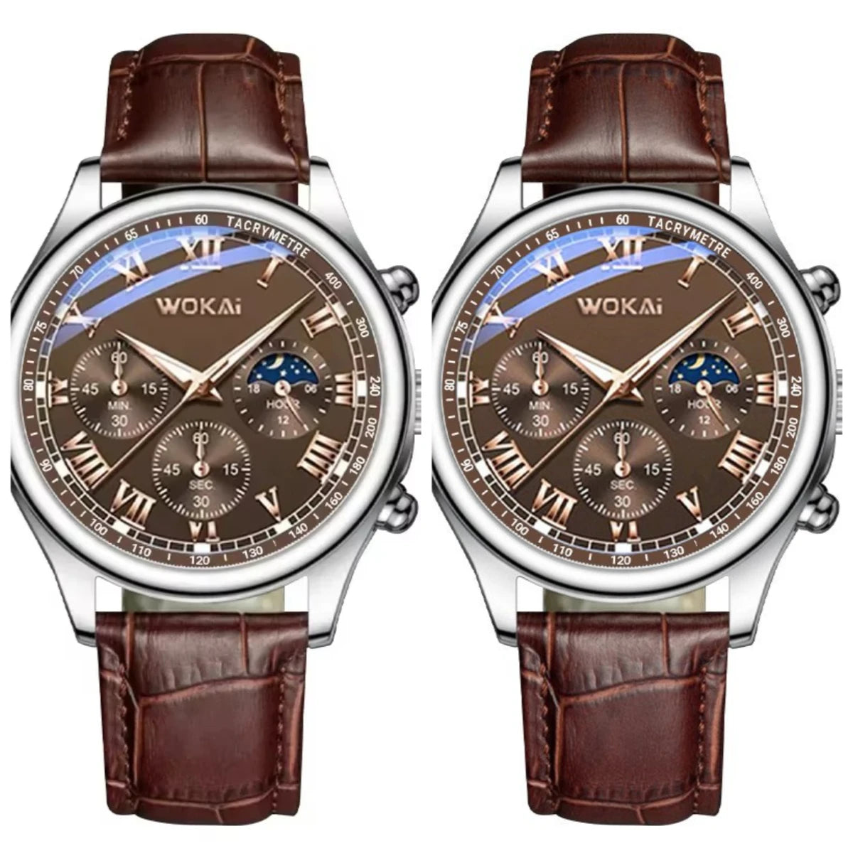 MOONBIFFY Leather Quartz Watch