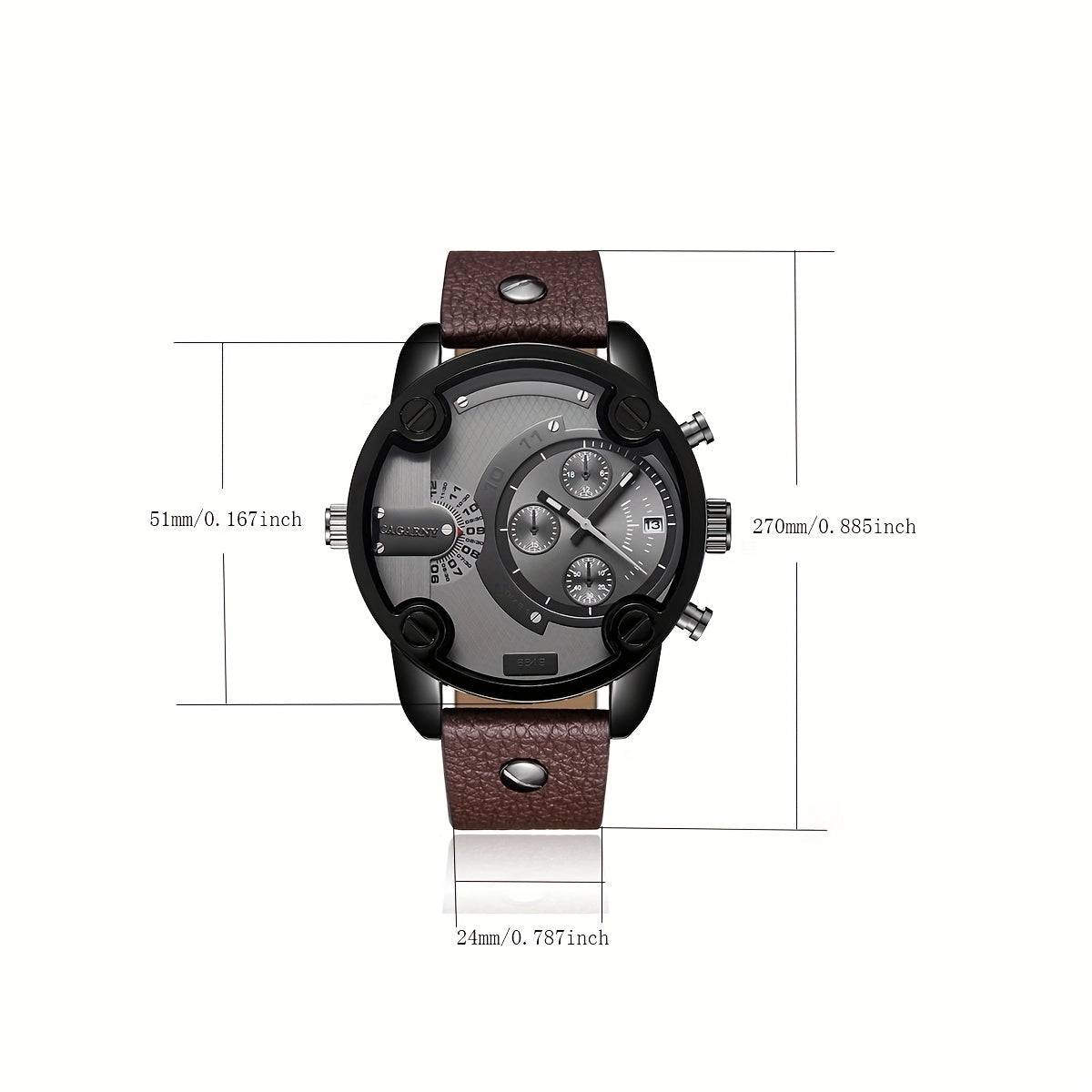 Casual Dial Watch with PU Leather
