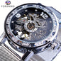 Vintage Skeleton Mechanical Watch with Rhinestone