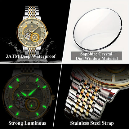 POEDAGAR Luxury Skeleton Dial