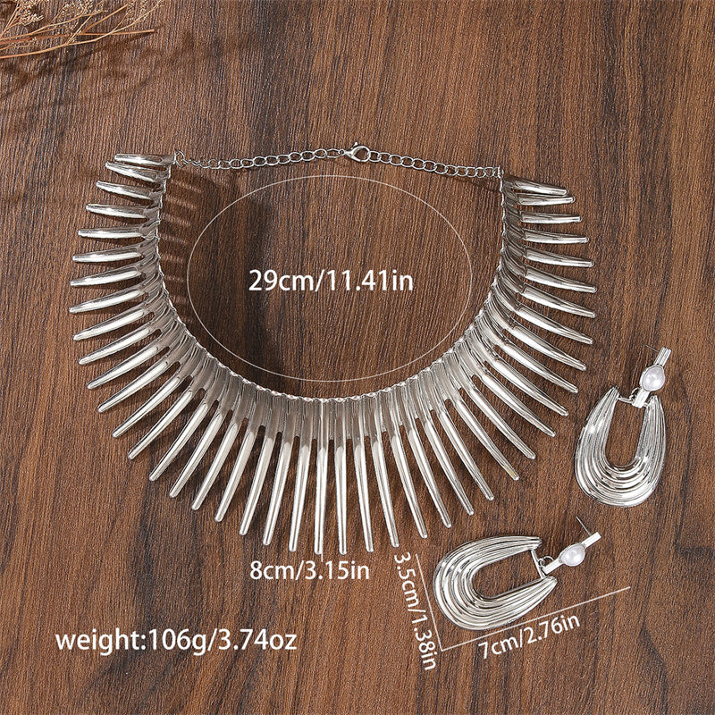 Bold Gold Choker & Earrings Set