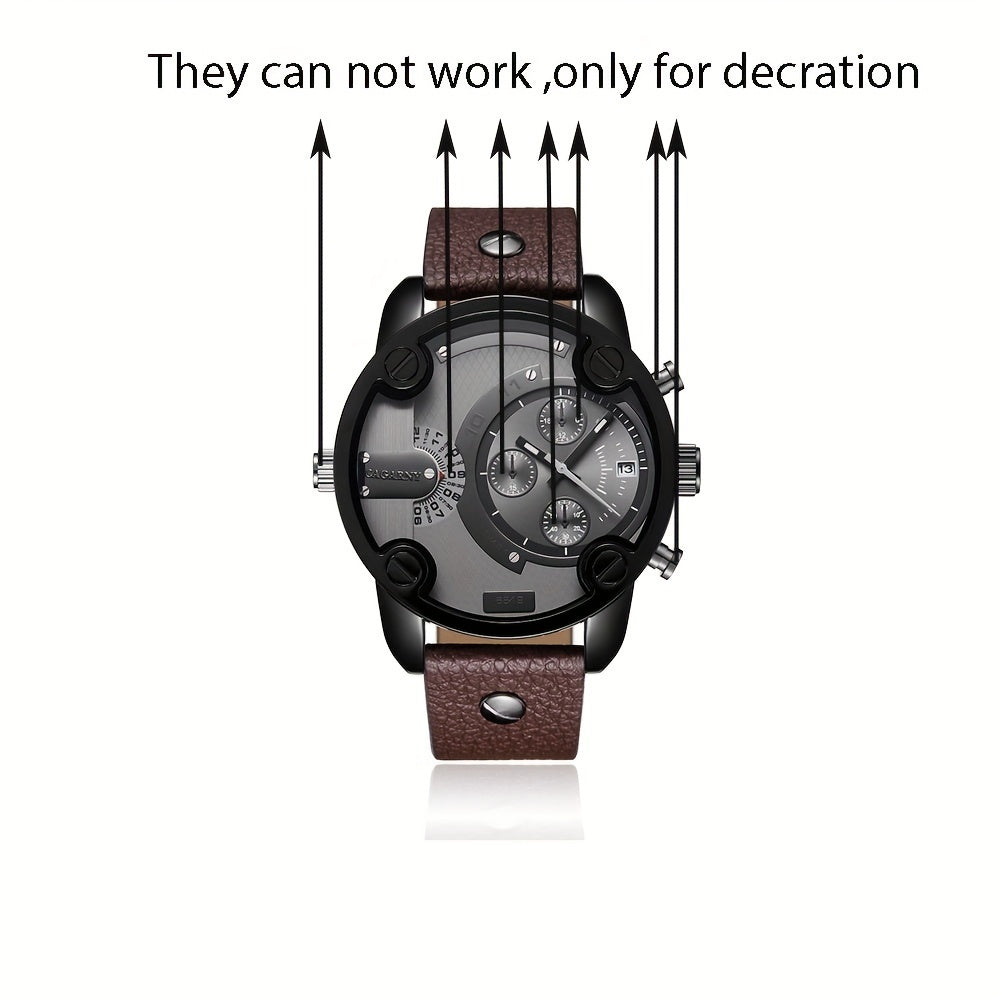 Casual Dial Watch with PU Leather