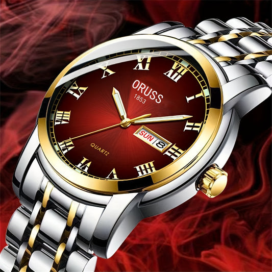 Classic Retro Watch with Durable Double Calendar