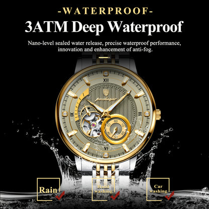 POEDAGAR Luxury Skeleton Dial
