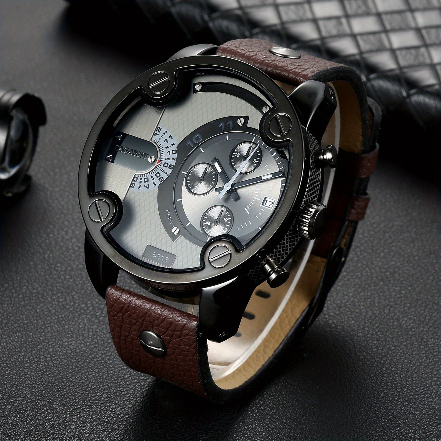 Casual Dial Watch with PU Leather