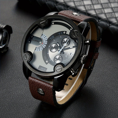 Casual Dial Watch with PU Leather