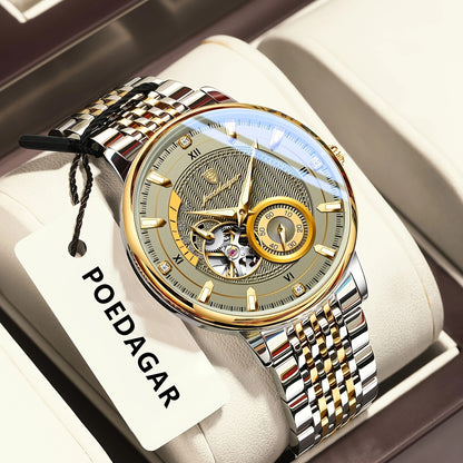 POEDAGAR Luxury Skeleton Dial
