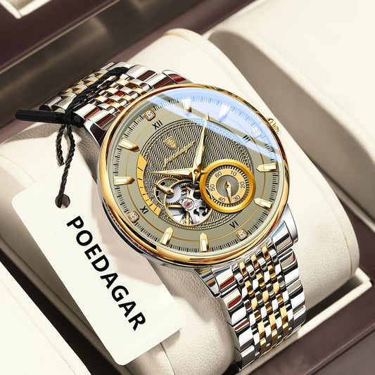 POEDAGAR Luxury Skeleton Dial