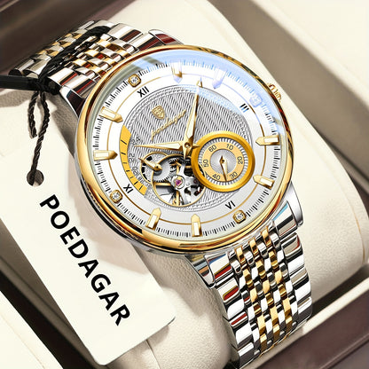 POEDAGAR Luxury Skeleton Dial