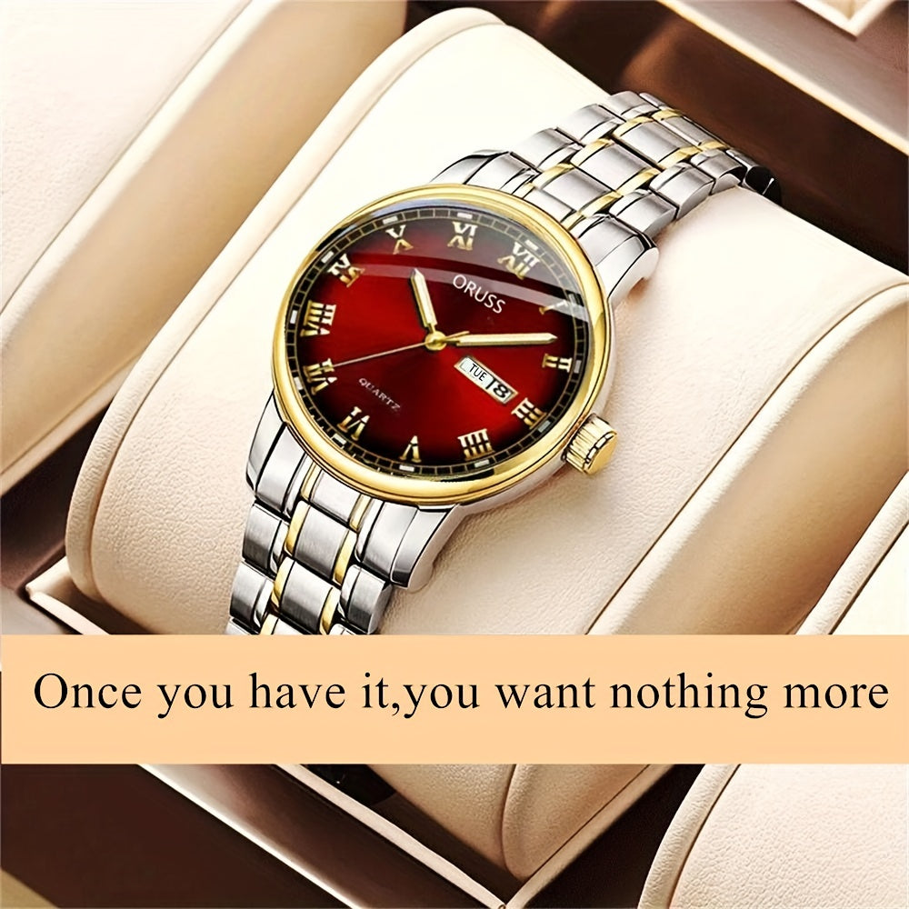 Classic Retro Watch with Durable Double Calendar