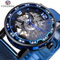 Vintage Skeleton Mechanical Watch with Rhinestone