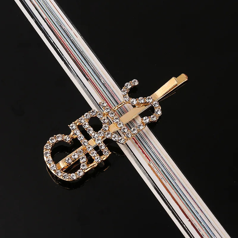 Fashion Rhinestone Letter Hair Clips