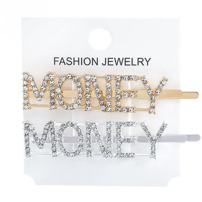 Fashion Rhinestone Letter Hair Clips