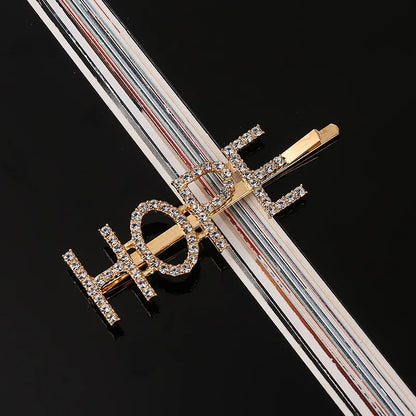 Fashion Rhinestone Letter Hair Clips