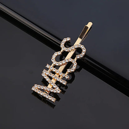 Fashion Rhinestone Letter Hair Clips