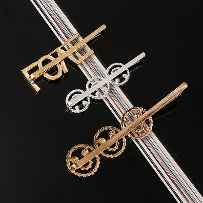 Fashion Rhinestone Letter Hair Clips