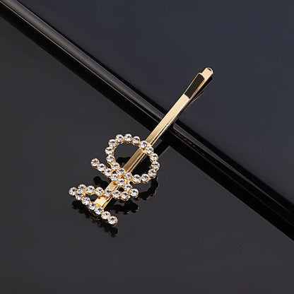 Fashion Rhinestone Letter Hair Clips