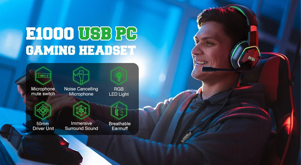EKSA E1000 Wired Gaming Headset