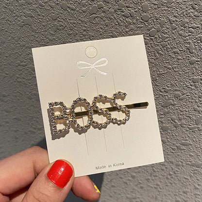 Fashion Rhinestone Letter Hair Clips