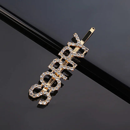 Fashion Rhinestone Letter Hair Clips