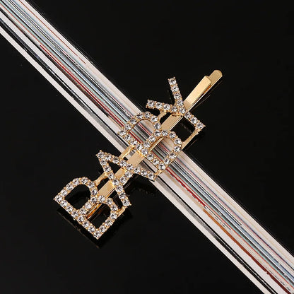 Fashion Rhinestone Letter Hair Clips