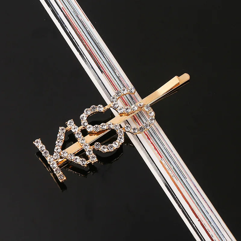 Fashion Rhinestone Letter Hair Clips