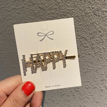 Fashion Rhinestone Letter Hair Clips