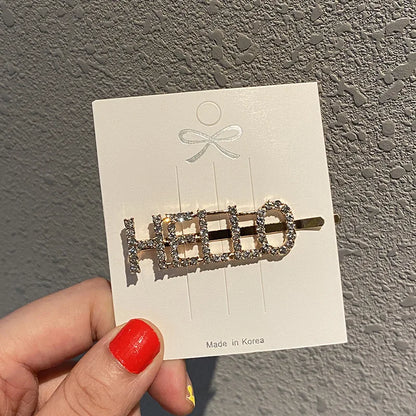 Fashion Rhinestone Letter Hair Clips
