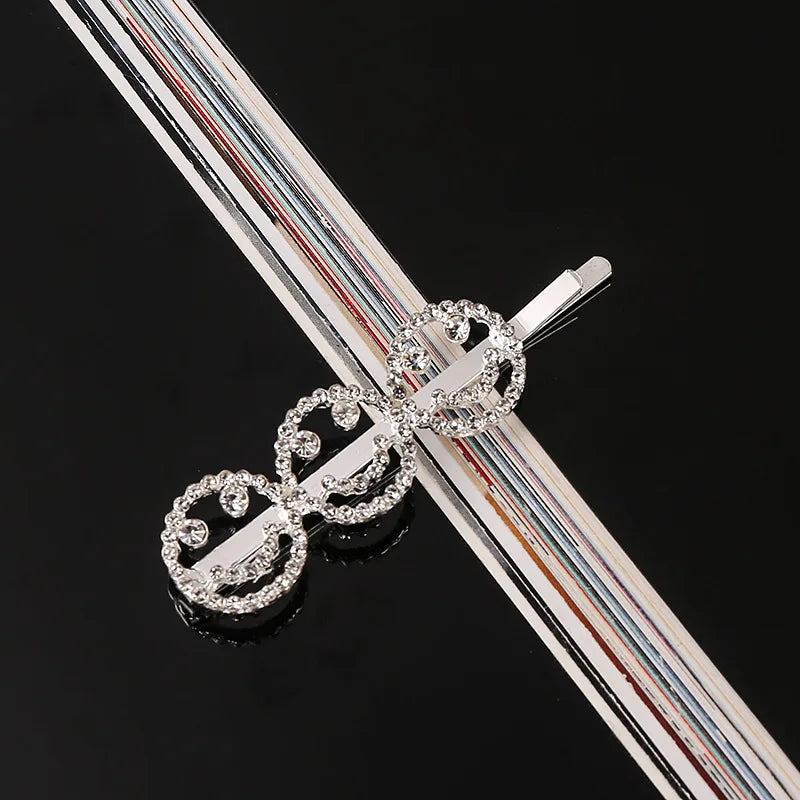 Fashion Rhinestone Letter Hair Clips