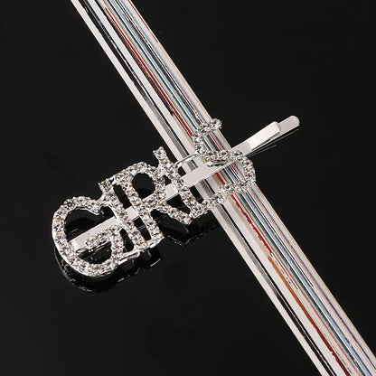 Fashion Rhinestone Letter Hair Clips