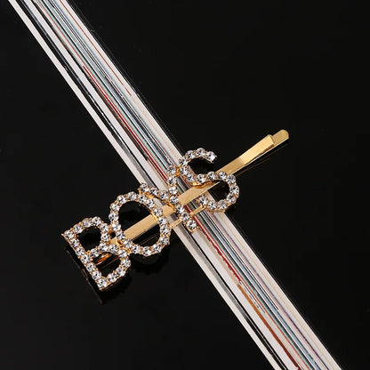 Fashion Rhinestone Letter Hair Clips