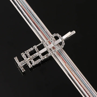 Fashion Rhinestone Letter Hair Clips