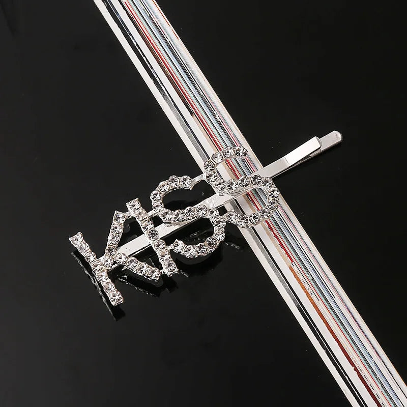 Fashion Rhinestone Letter Hair Clips