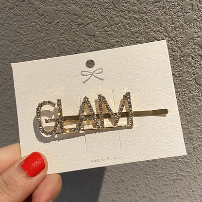 Fashion Rhinestone Letter Hair Clips