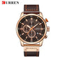 CURREN Leather Sports Quartz Chronograph Watch