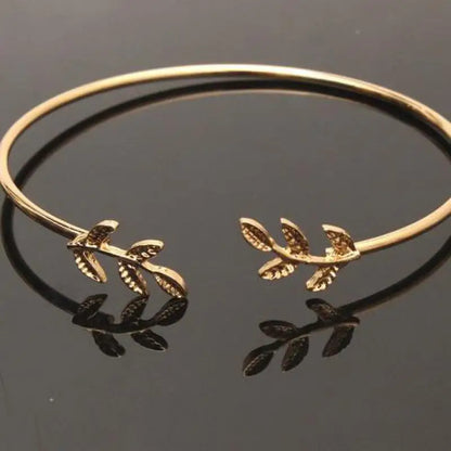 Fashion Leaf Open Cuff Bracelet