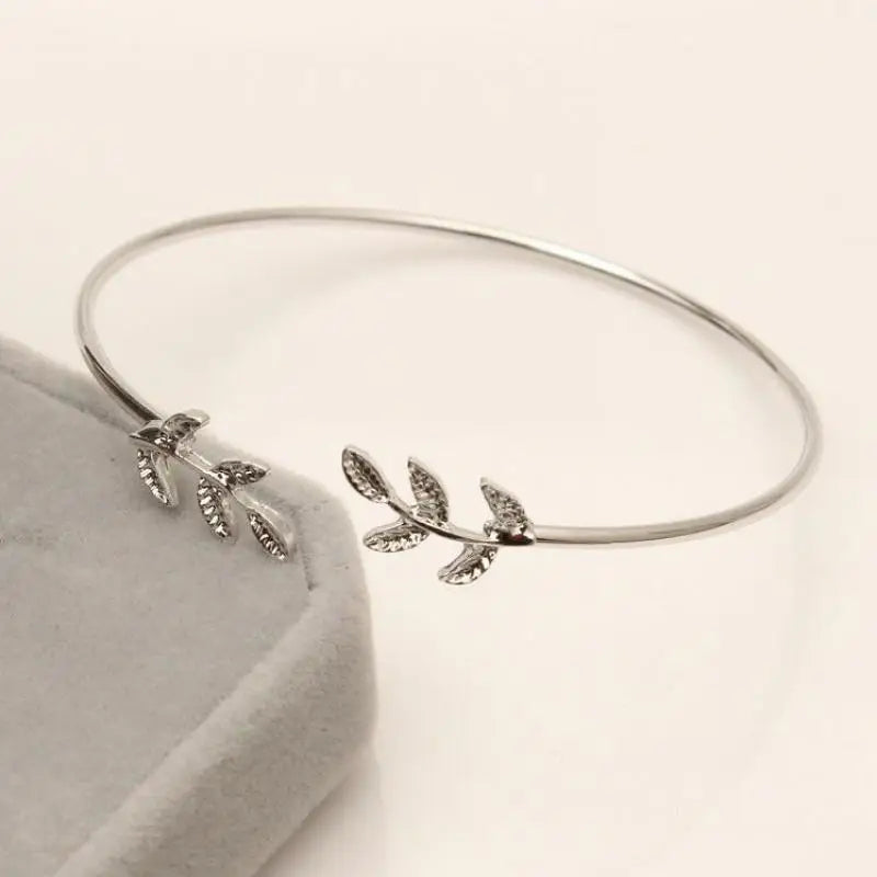 Fashion Leaf Open Cuff Bracelet