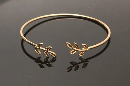 Fashion Leaf Open Cuff Bracelet