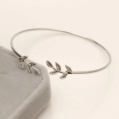Fashion Leaf Open Cuff Bracelet