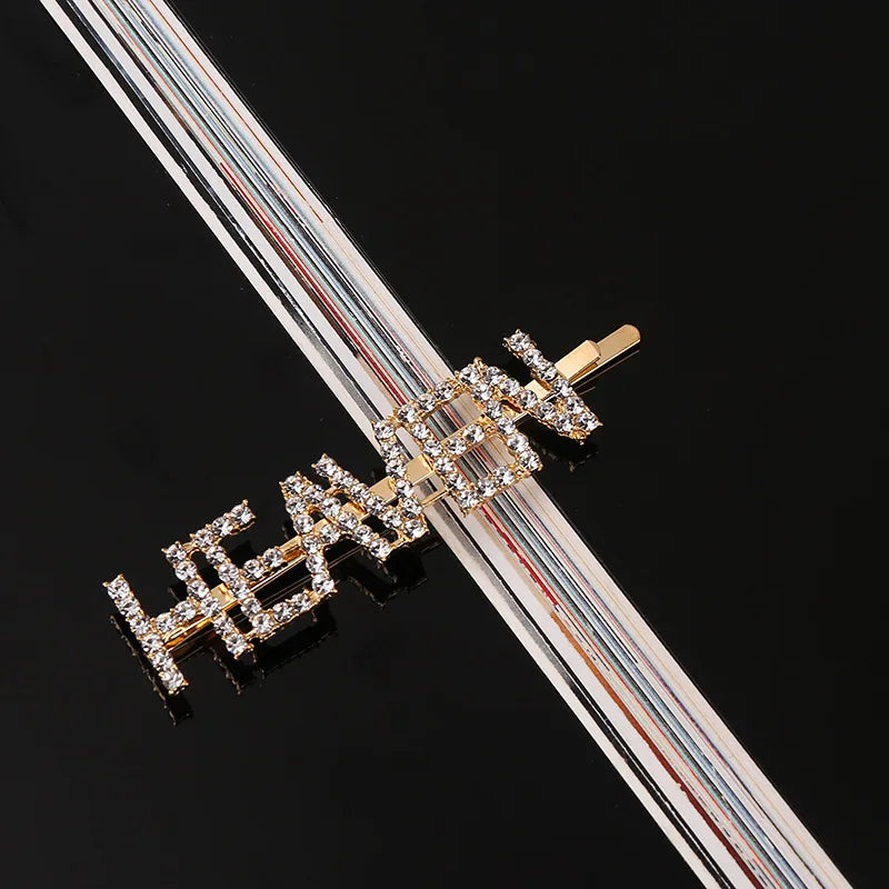 Fashion Rhinestone Letter Hair Clips